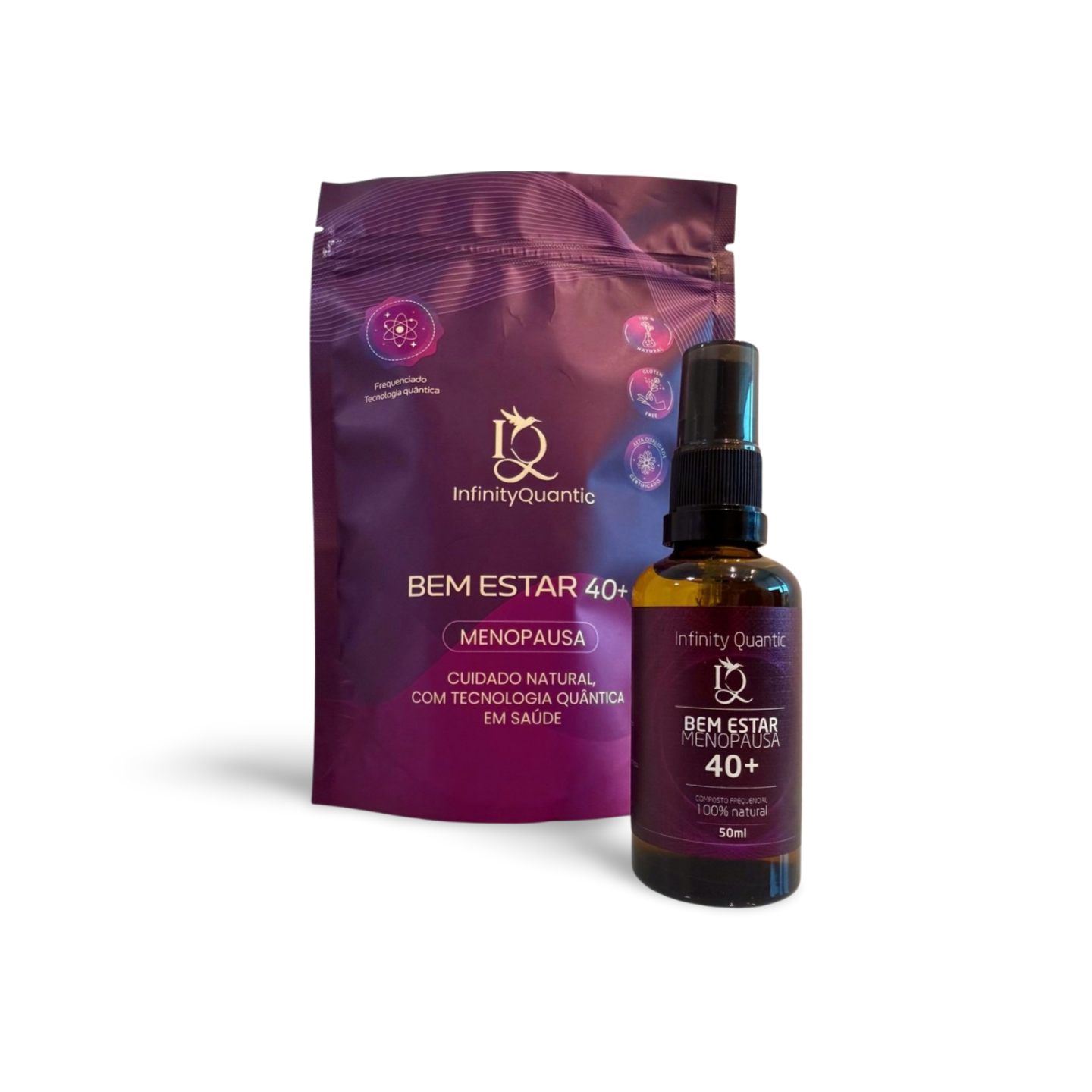 Composto Natural Menopausa Frequencial Bem Estar 40+ Duração 45 dias - 50ml (1 Frasco)