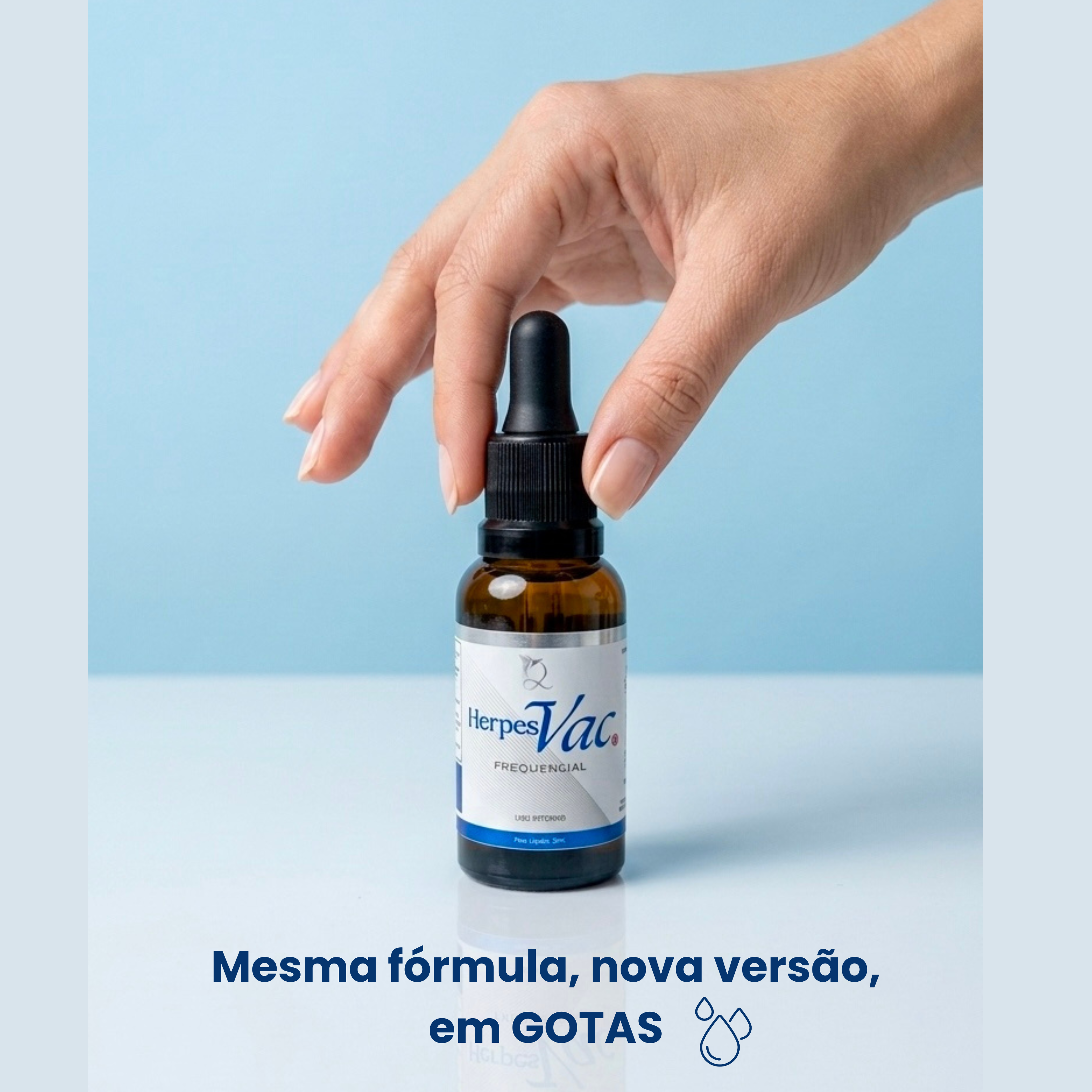 Kit 3 Frascos Bioenergético HVac - Auxilio para todos os tipos de Herpes - Duração de 3 meses