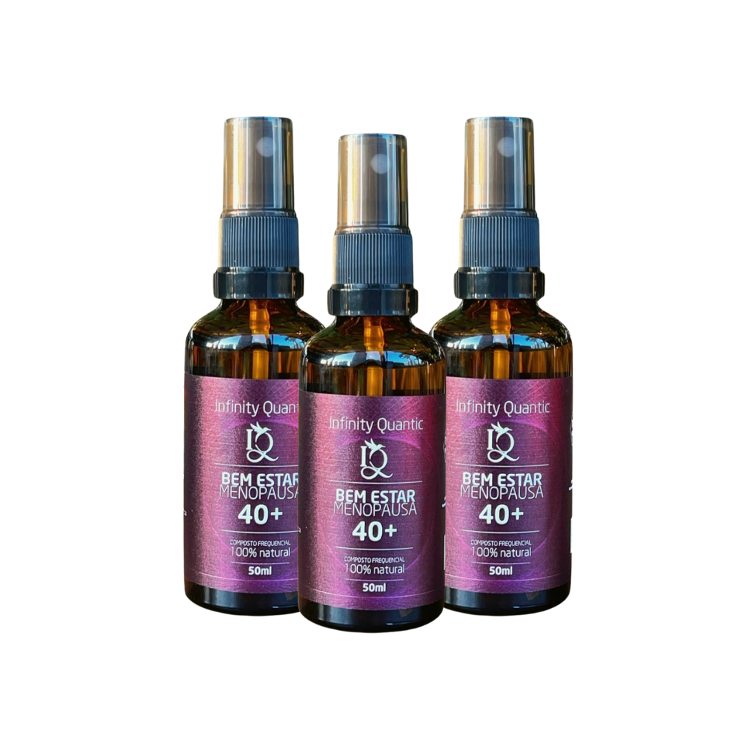 Composto Natural Menopausa Frequencial Bem Estar 40+ Duração 135 Dias (3 Frascos)