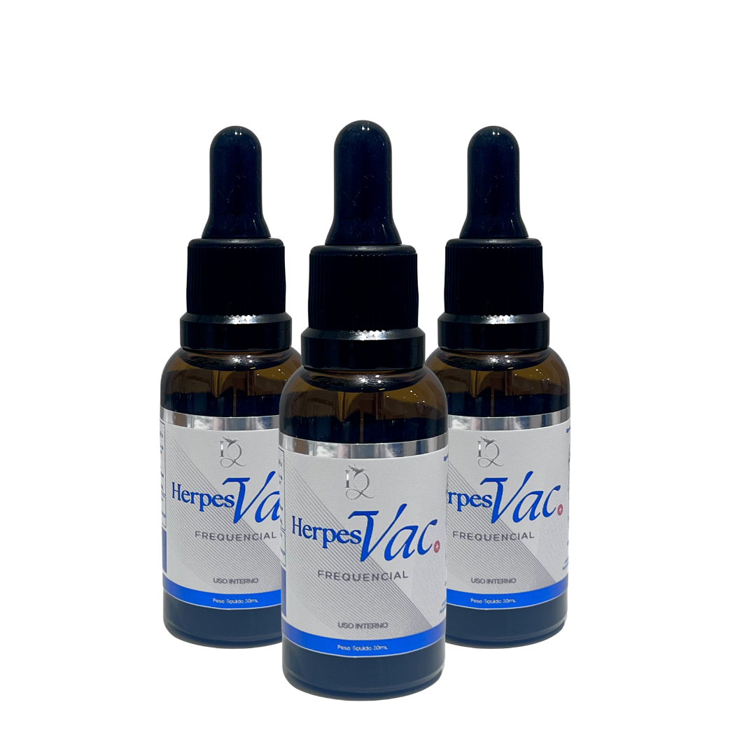 Kit 3 Frascos Bioenergético HVac - Auxilio para todos os tipos de Herpes - Duração de 3 meses