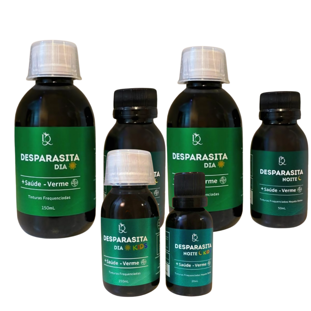 Kit Desparasitação completa em família - 2 kits adultos + 1 kit infantil